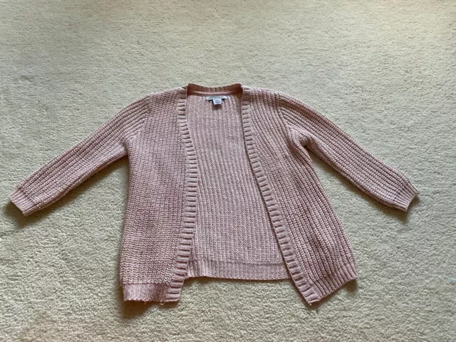 Girls Age 3-4 Years Sparkly Glittery Pink Cardigan Wool Acrylic