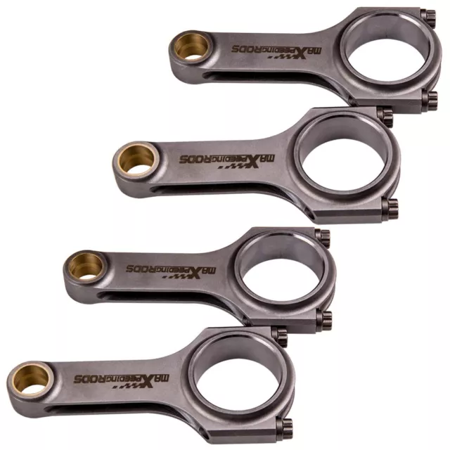 4x 4340 H-Beam Connecting Rods for Honda Accord Prelude H22 DOHC 2.2L 143mm TUV