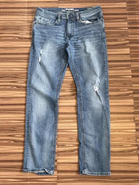 Buffalo David Bitton Evan-X Slim Straight Stretch Blue Jeans sz 33x32