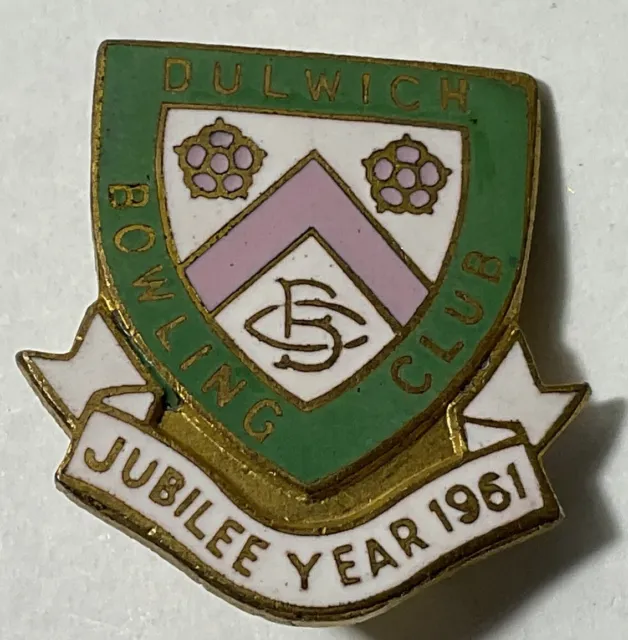 DULWICH Bowling Club Jubilee Year 1961 Enamelled Metal Pin Badge