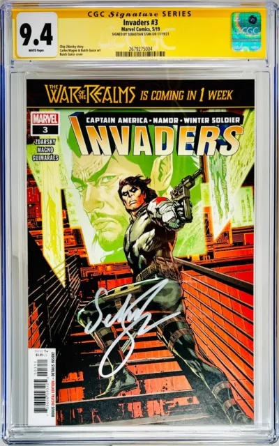 Sebastian Stan Signed CGC Signature Series Graded 9.4 Invaders #3 Silver