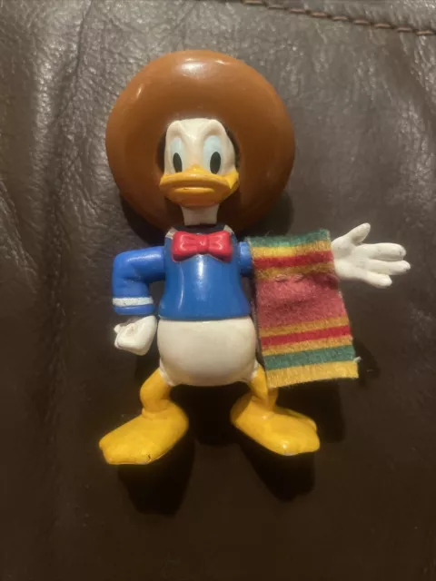 Disney Donald Duck Mexican Sombrero Hat Three Caballeros 3" Tall PVC Figure Toy