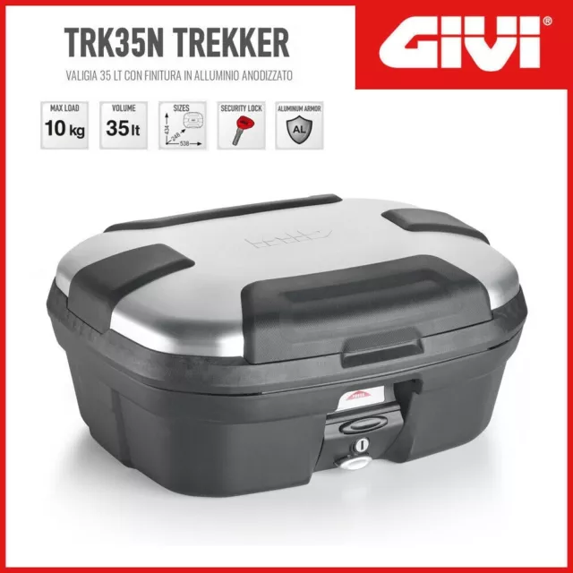 GIVI VALIGIA BAULETTO CENTRALE / LATERALE TREKKER TRK35N litri 35 Alluminio