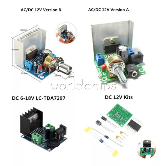 6-18V 12V AC/DC TDA7297 2x15W 2 CH Digital Audio Stereo Amplifier Board Module 3