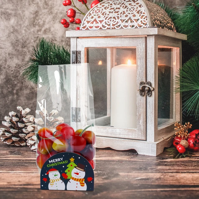 Bolsa de pan plástico bolsa de celote de Navidad bolsas de galletas de Navidad