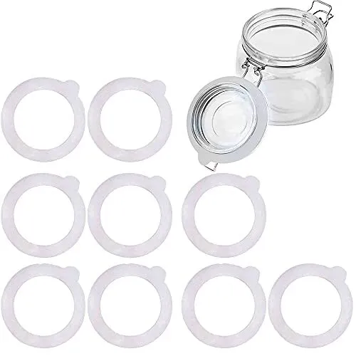 10 pcs Silicone Gasket Airtight Rubber Seals Rings For Mason Jar Lids