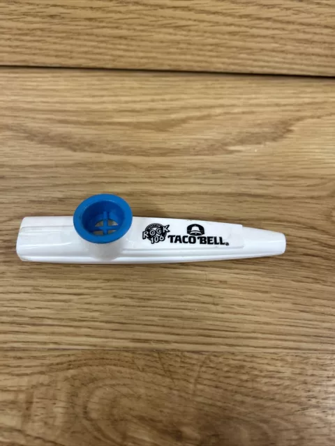 Vtg Taco Bell Rock 106 WWLT Plastic White/Blue Kazoo