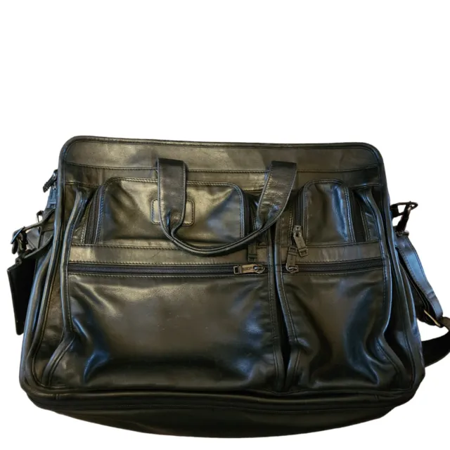 Vintage Tumi Nappa 962ID3 Black Leather 18” Laptop Organizer Briefcase