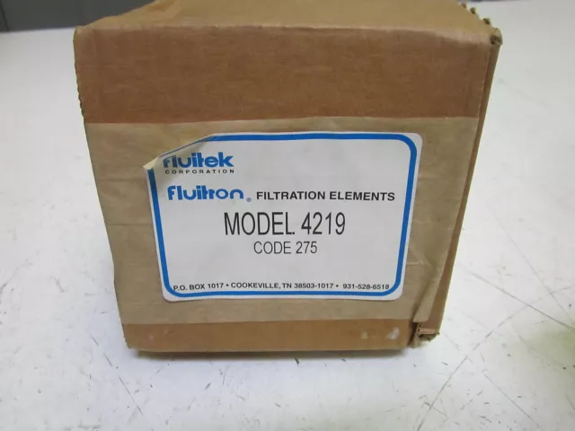 Fluitron 4219 Code 275 Filter *New In Box*
