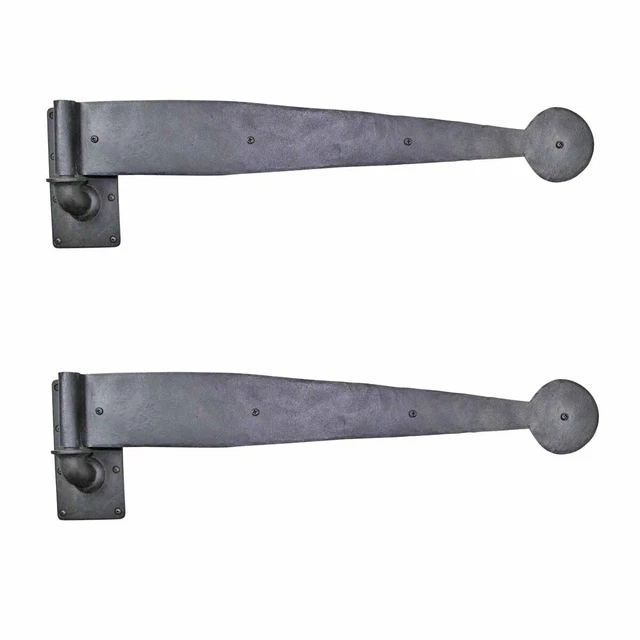 2 Bean Pintle Strap Door Hinge Wrought Iron 28" | Renovator's Supply