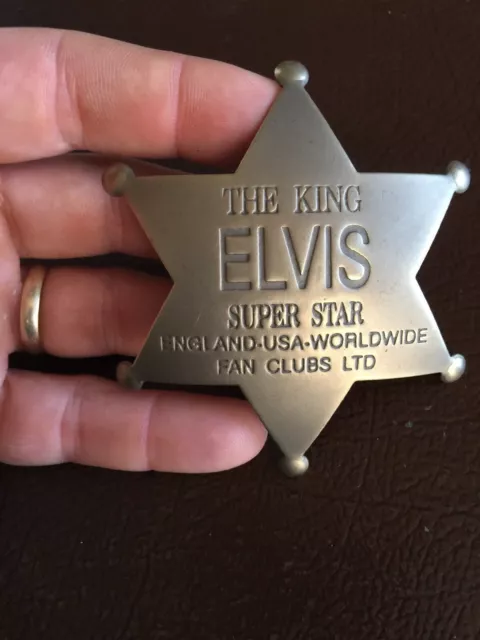 Elvis Fan Club Pinback Rock N Roll Collector Jazz Metal Epaulette Rustic Patina