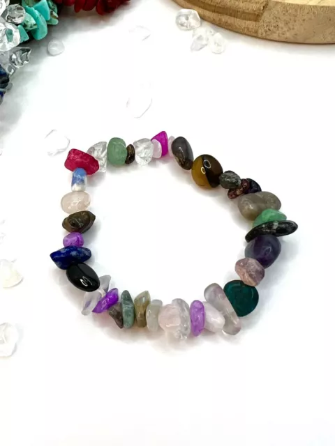 Crystal Chakra Healing Gemstone Bracelet Handmade Natural Stones Bead Reiki Gift