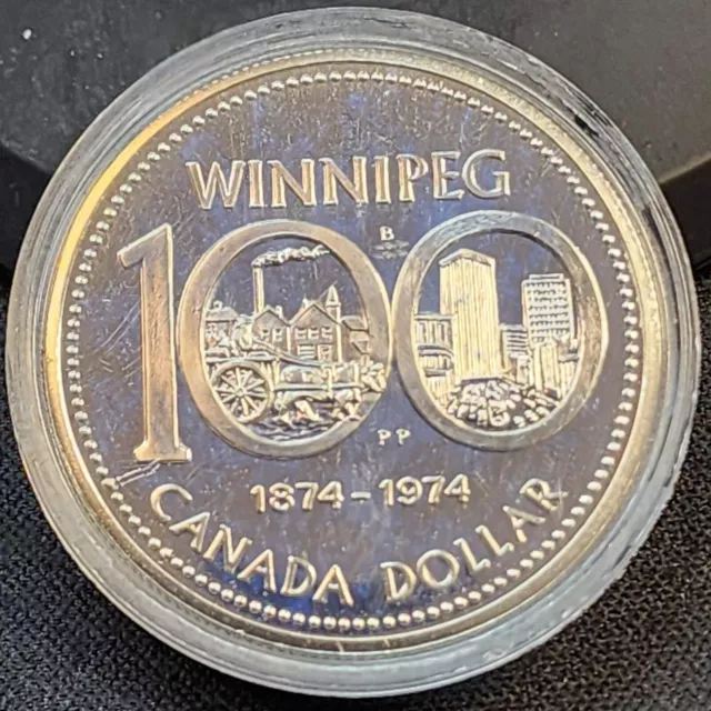 1974 Canada 1 Dollar Silver Proof Coin - 100Yrs Winnipeg - KM# 88a - UNC # 31841