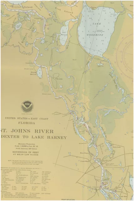 NOAA Nautical Chart 11495: St. Johns River Dunns Creek to Lake Dexter