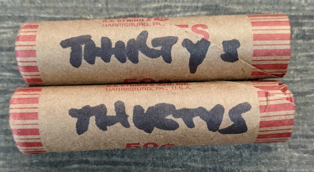 2x Rolls 1930-39 Lincoln Wheat Cent/Penny 50x2=100 Coins 30's Mixed Mint Mark