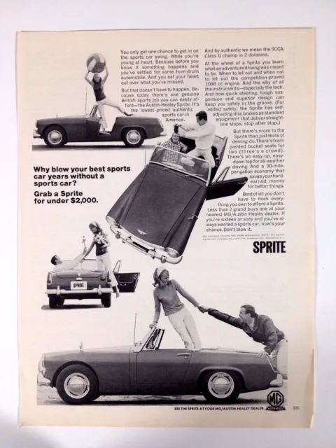 1966 MG Austin Healey Sprite Print Ad