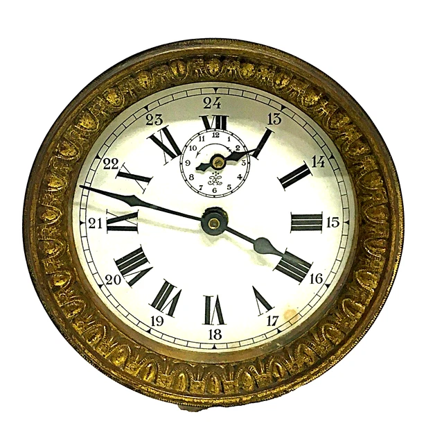 Balancier D'horloge Ancien Fin 19ème / Début 20ème - Laiton, émail Et Fer - À Restaurer
