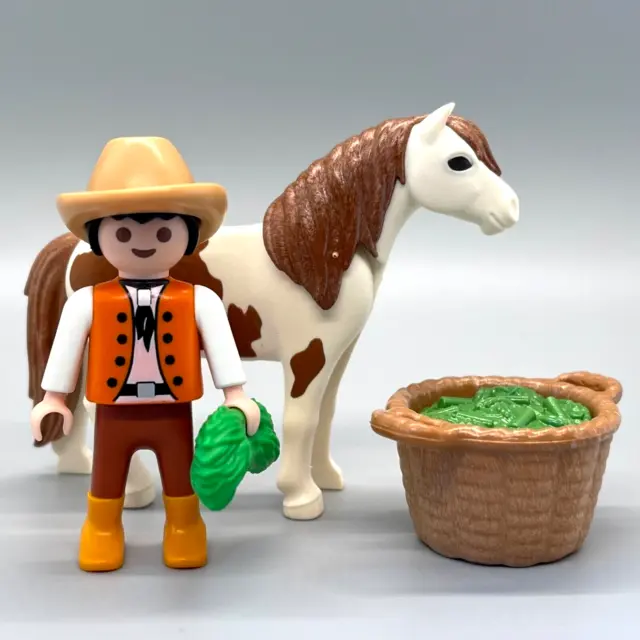 Playmobil Cowboy Kid Horse Hay Grass Western Express Stage Coach Vintage 3803