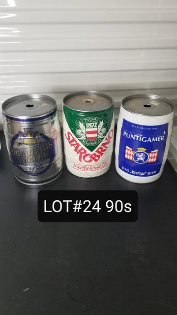 Lot of (9) EMPTY 5 LITER BEER CANS RETRO/VINTAGE EUROPEAN ASSORTED LOT#24