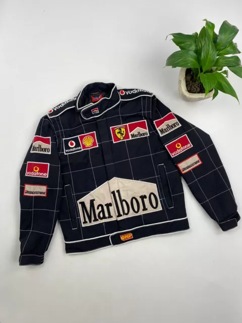 RARE BLACK FERRARI Marlboro vintage retro 90s racing jacket Size S $210 ...