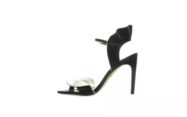 BADGLEY MISCHKA WOMENS Ella Black/White Ankle Strap Heels Size 6 ...