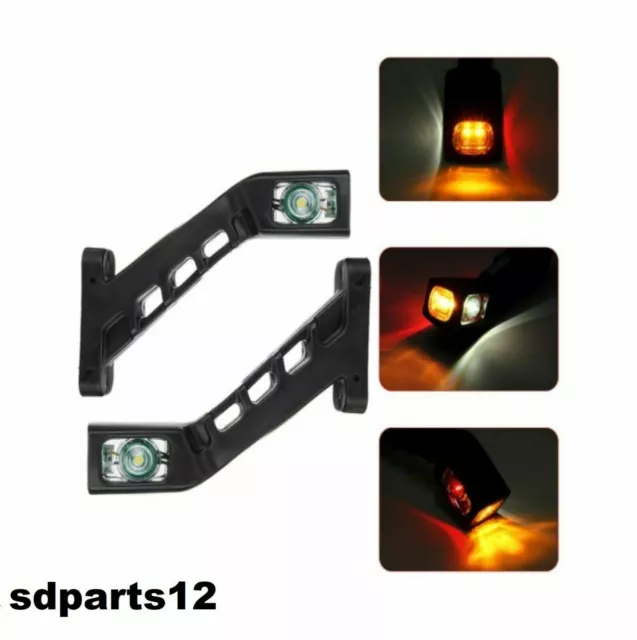 Lot de 2 Feux de Gabarit Lateraux LED CE E Approuve 12/24v Pour Camion Remorque