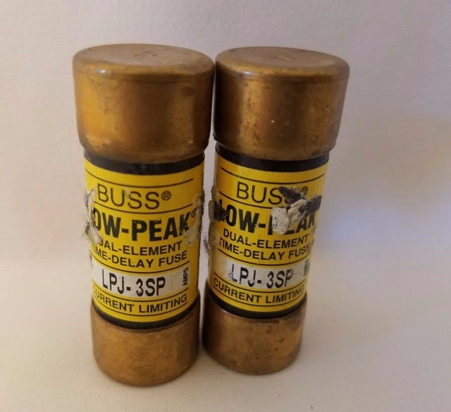 Lot De 2 Cooper Bussmann Buss LPJ-3SP Low-Peak Fusible LPJ3SP 3A 3 Amp 600VAC