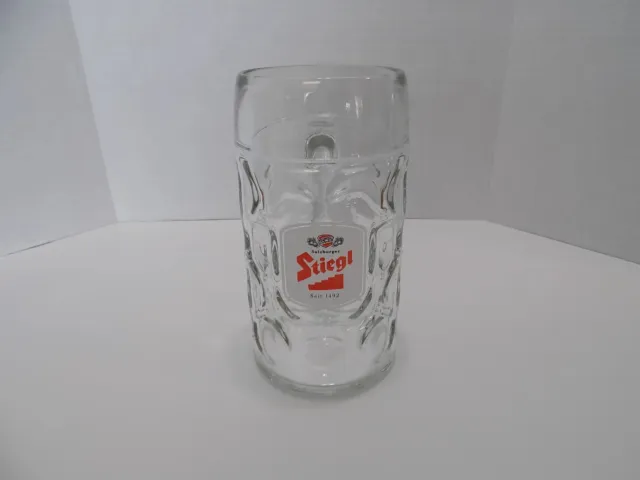 Vintage Stiegl Austrian Glass Beer Stein