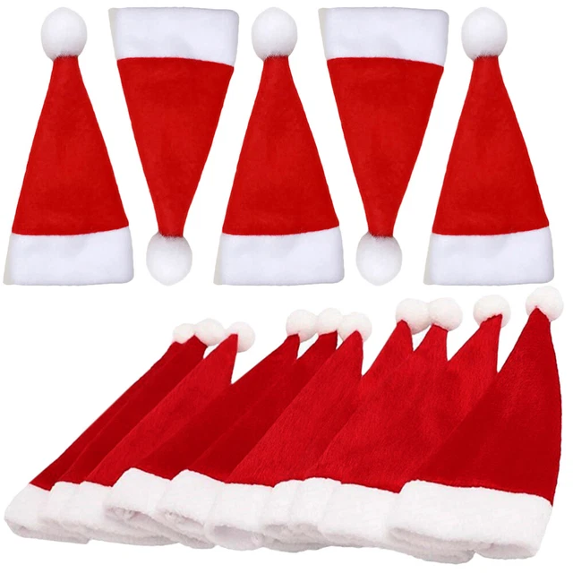 25 piezas Mini Gorro de Navidad Mini Gorro de Muñeca Paño Cepillado