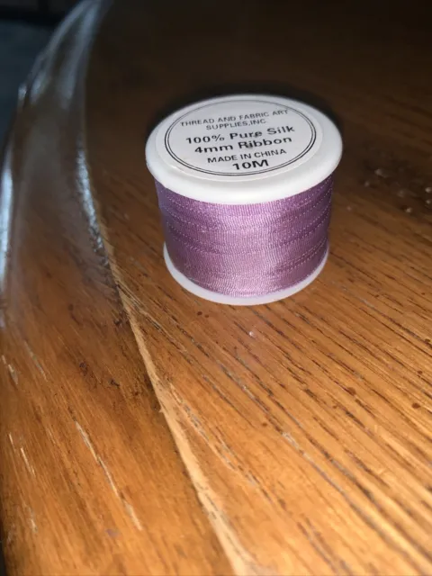 Cinta de seda 100 % pura Threadart - 4 mm púrpura alto - No. 571 - 10 metros