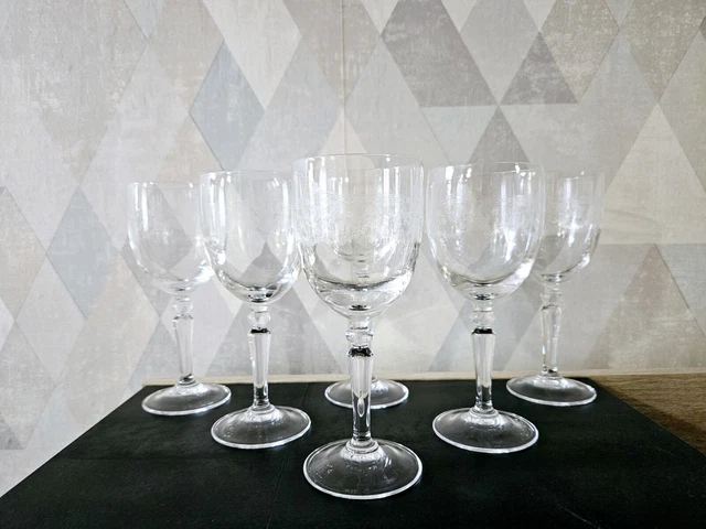 6 Verres A Vin Rouge Cristal D'arques Modèle Dampierre