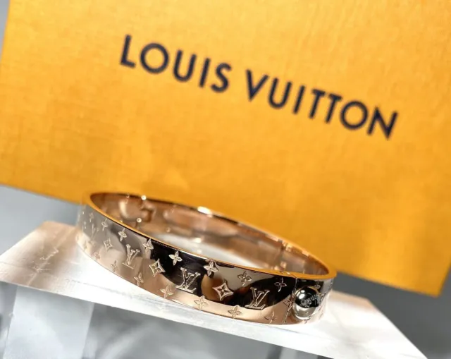 LOUIS VUITTON M63129 Confidential Bracelet Gold Plated Monogram Reverse  Bangle