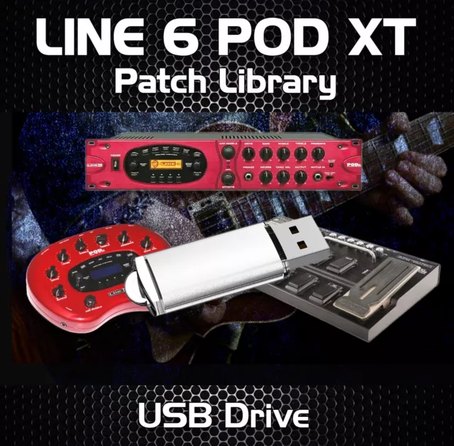 7,500 Line 6 POD XT Multi Effects Tone Library USB Patch Collection