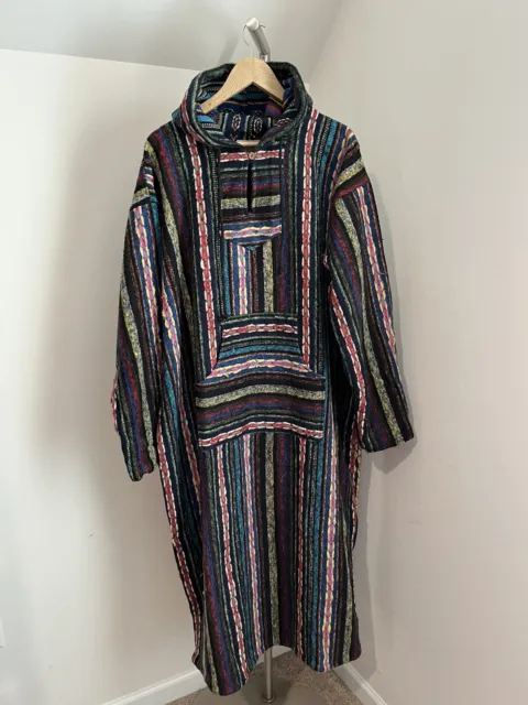 NWT Vintage RAPP Blanket Robe Aztec Hoodie POCKETS BOHO LONG OS UNISEX