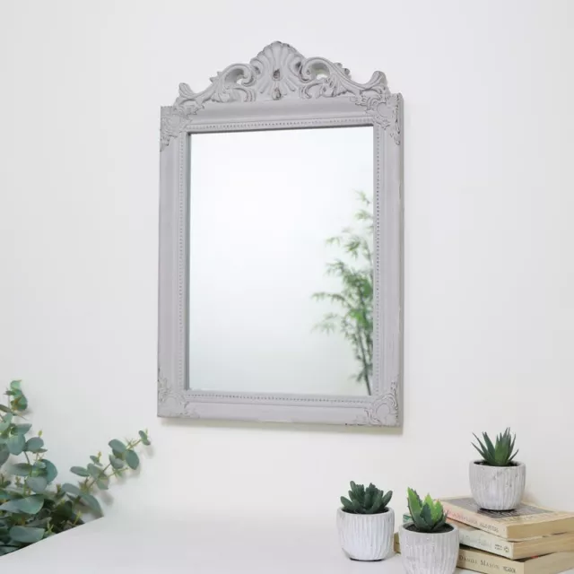 Antique Taupe Wall Mirror vintage rococo French wall mounted  shabby chic  grey