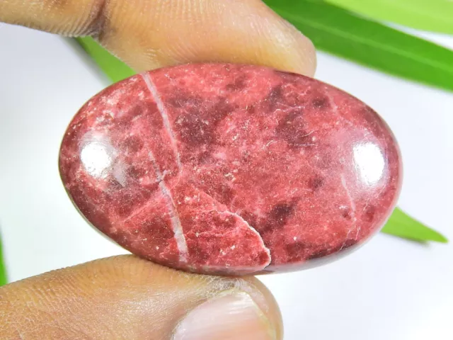 22X36X06 MM Natural Affrican Thulite Oval Cabochon Pendent Making Gemstone J245