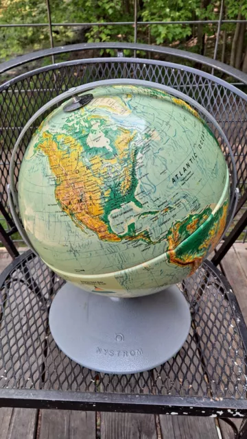 Vintage NYSTROM Sculptural Raised Relief Classroom Globe 16 Inch  USSR
