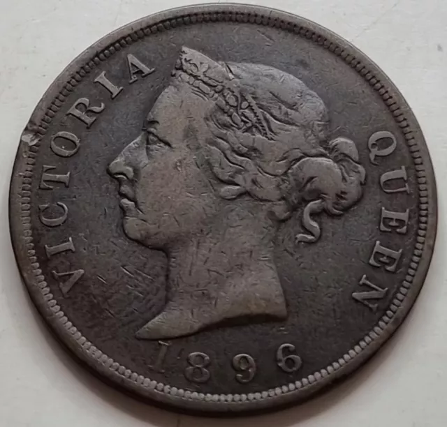 Cyprus 1 Piastre 1896 Coin Vf Queen Victoria