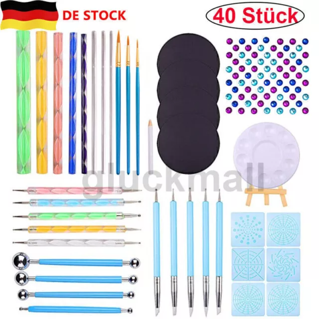 40pcs Mandala Dotting Tools Dotting Schablone Rock Punktierung Werkzeuge Se P4Z4