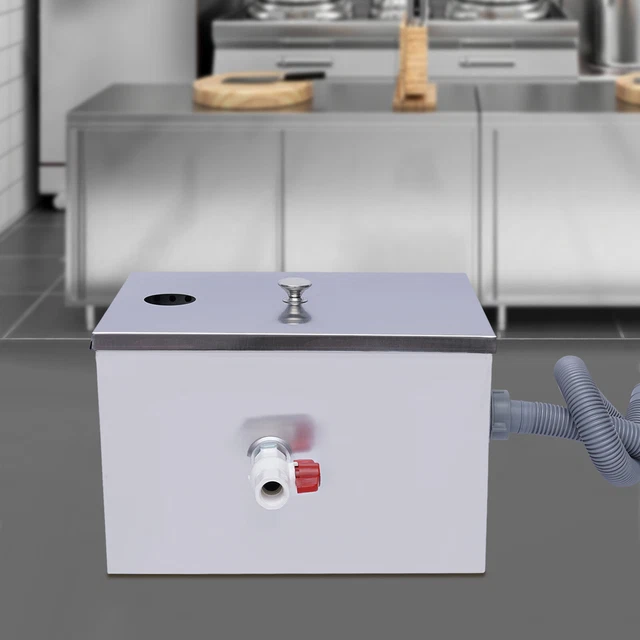 DBMGB Stainless Steel Grease Trap Interceptor, Commercial Waste Fat Filter 2 Inlets 453793