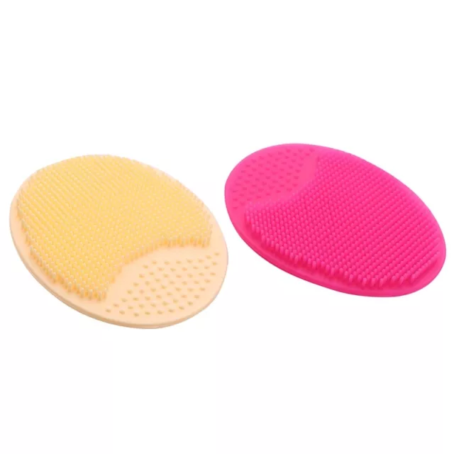 1X(2Pcs Spa Silicone Beauty Wash Pad Skin Scrub Cleaning Pad Wash Face Facial Ex