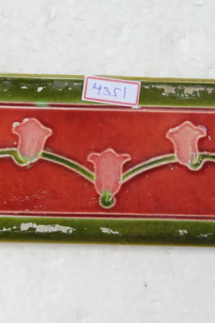 Japan antique art nouveau vintage majolica border tile c1900 NH4351 3