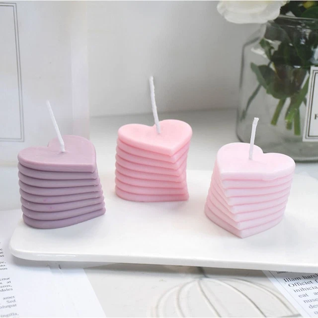 savon Moule en silicone Moules à bougie d'amour rotative Moule de cire d'art 3D
