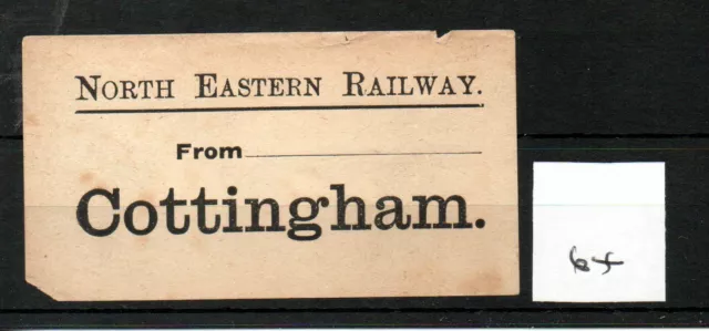 North Eastern Railway NER - Luggage Label (64) Cottingham