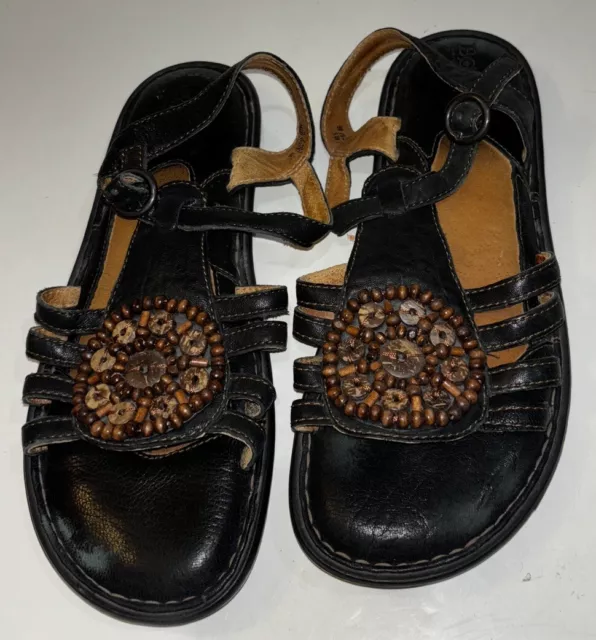 BORN SIZE 9 Ankle Strap Natural Brown Sandals Shoes BOC $29.99 - PicClick