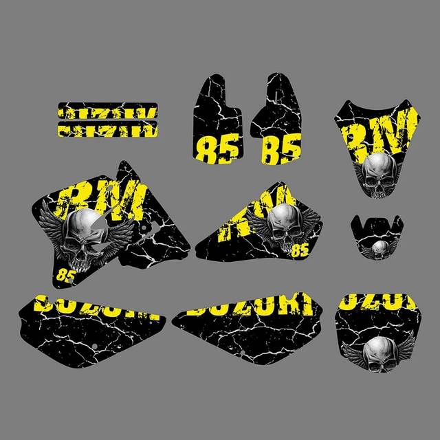 Team Graphics Backgrounds Decals For Suzuki RM 85 RM85 2002-2012