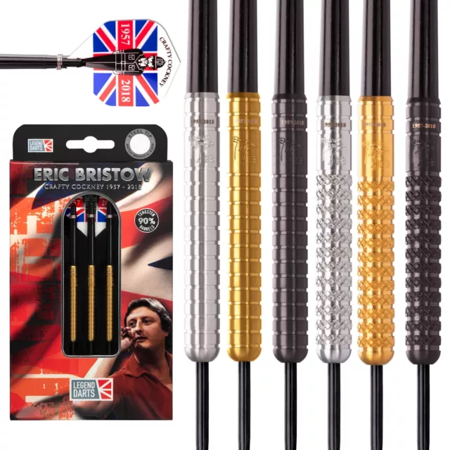 Eric Bristow Cocked Finger Tungsten Darts Set Legend Steel Tip Crafty Cockney