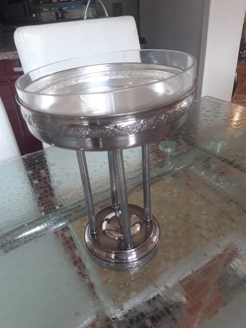 COUPE À FRUITS en Verre moulé et Métal Argenté EUR 30,00 - FR