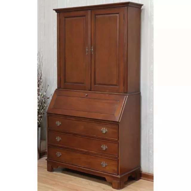 NEW Solid Mahogany Bureau Writing Desk With Drawers And Two Door Cupboard DSK031