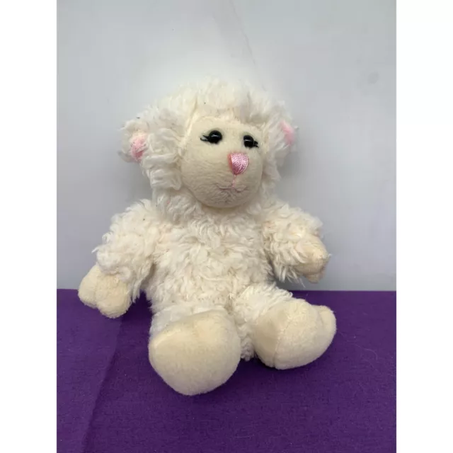 Build A Bear 8" Lamb Lovie Vanilla Cream Sheep Long Eye Lashes